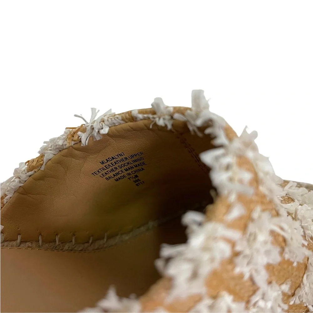 Marc Fisher Tan and White Espadrille Wedge Sandals